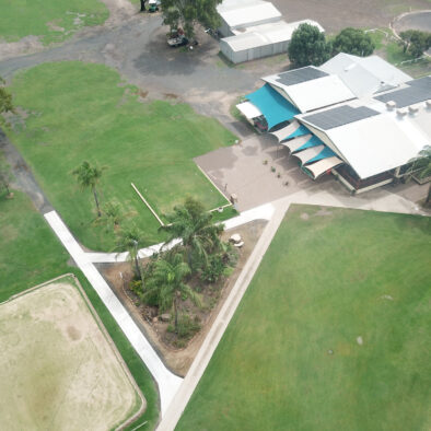 Aerial view of 1st Tee